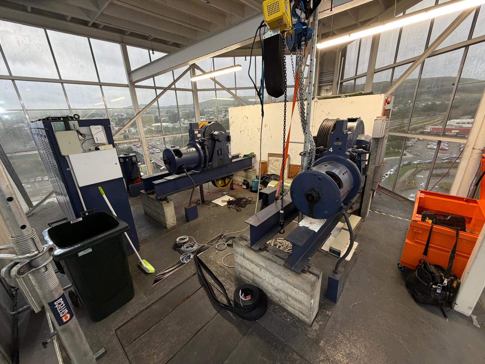 Original lift machinery at Walton Leigh before modernisation